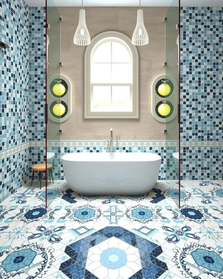 Glass Mosaic Tiles - 30 Shower Floor Tile Ideas