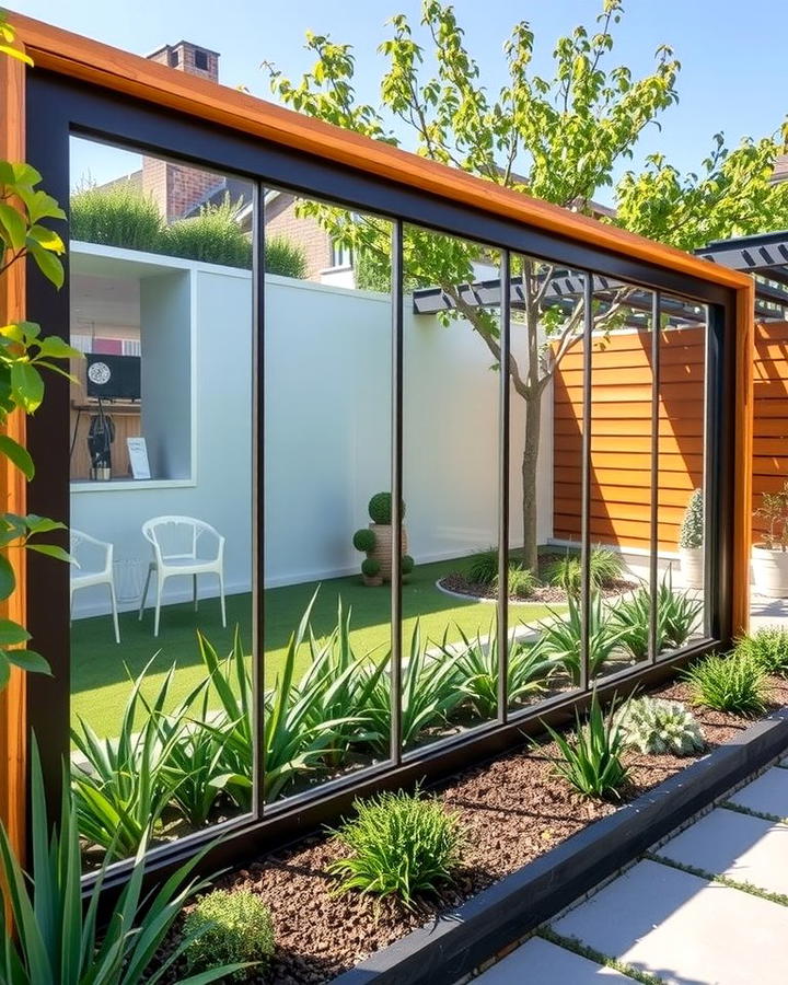 Glass Panel Fence - 25 Small Garden Fence Ideas