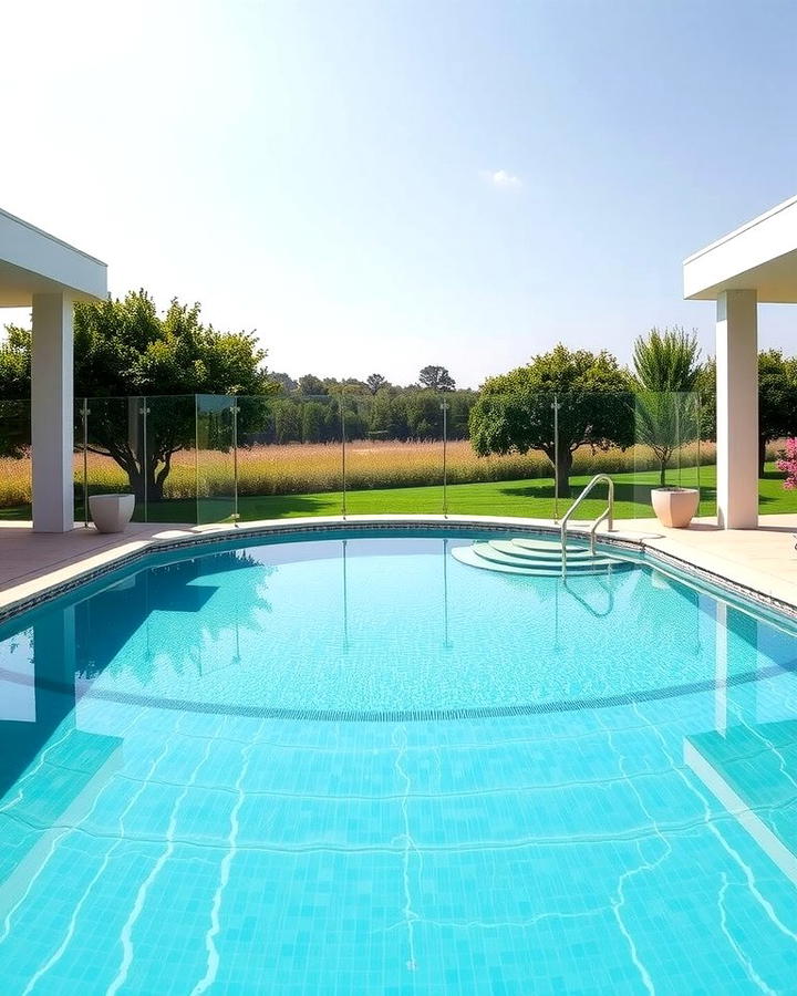Glass Panel Fencing - 25 Semi Inground Pool Ideas