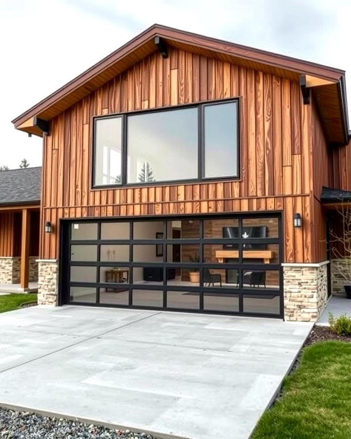 Glass Panel Garage Doors - 30 Pole Barn and Barndominium House Exteriors