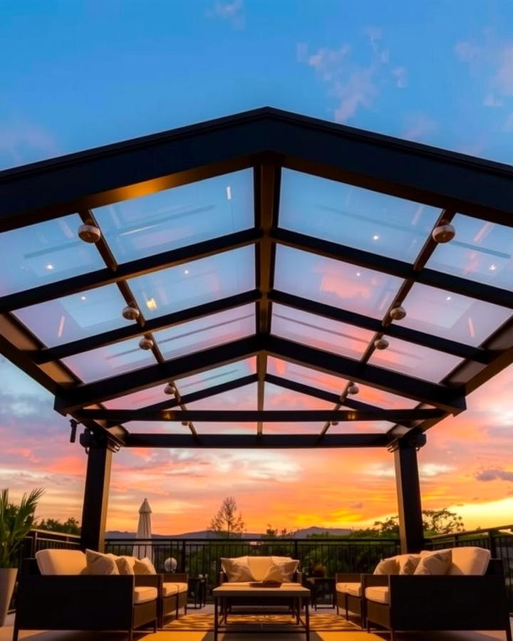 Glass Panel Roof - 25 Pergola Roof Ideas