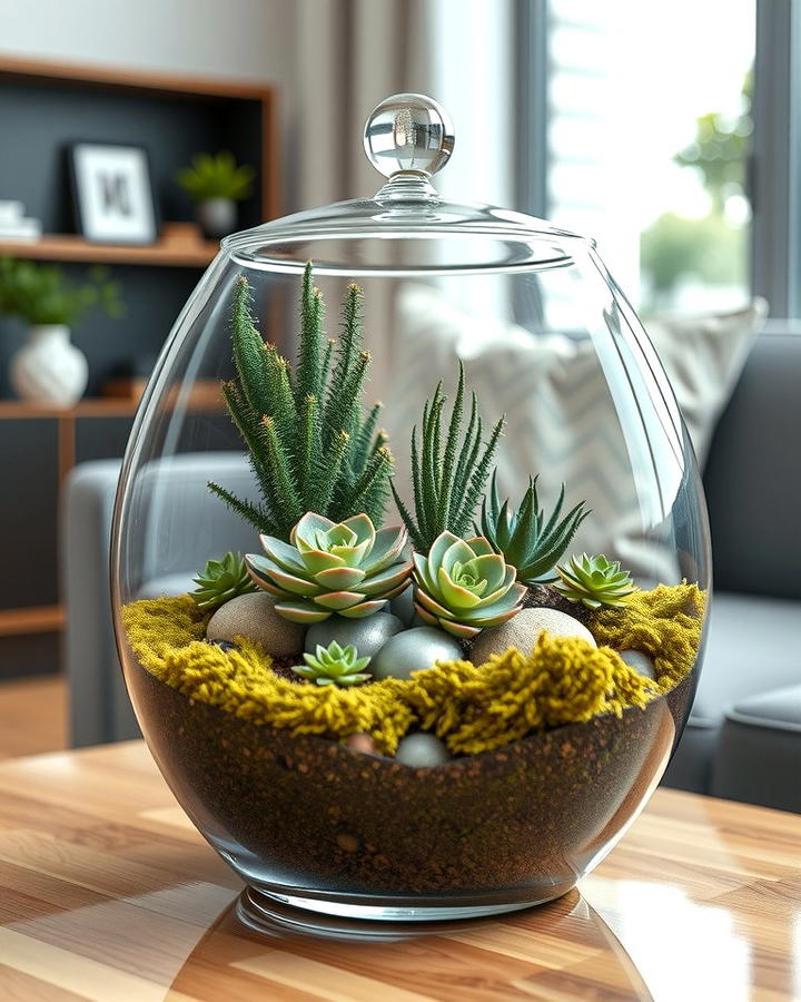 Glass Terrariums - 25 Sofa Table Decor Ideas