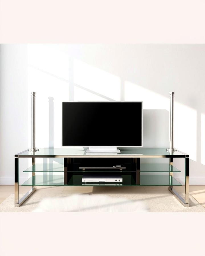 Glass and Metal TV Stand - 25 Tv Stand Ideas