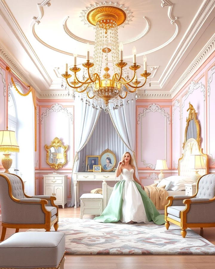 Glittering Chandelier Centerpiece - 25 Princess Room Ideas