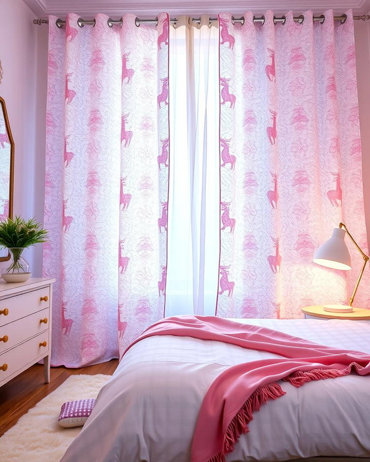 Glittery Unicorn Curtains - 25 Unicorn Bedroom Ideas