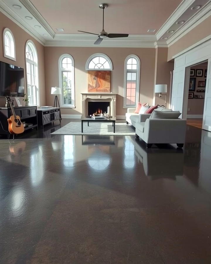 Glossy Sealed Stained Concrete - 25 Stained Concrete Floors