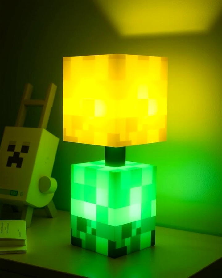 Glowstone Lamps - 30 Minecraft Themed Bedroom Ideas