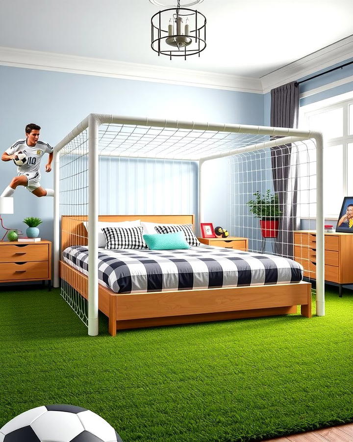 Goal Post Bed Frame - 30 Soccer Themed Bedroom Ideas