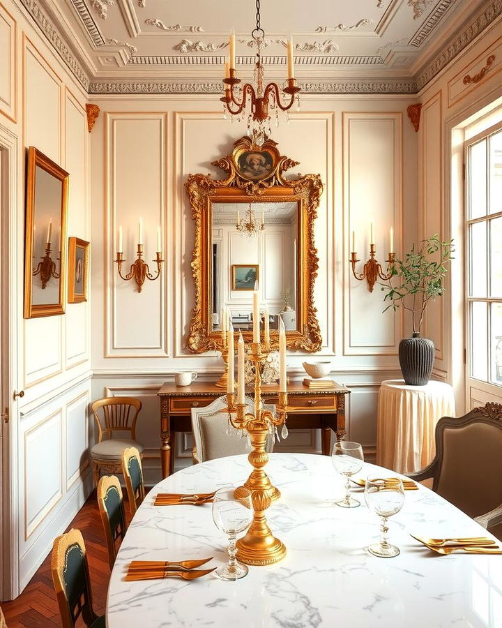 Gold Accents for a Touch of Luxury - 25 Parisian Dining Room Ideas