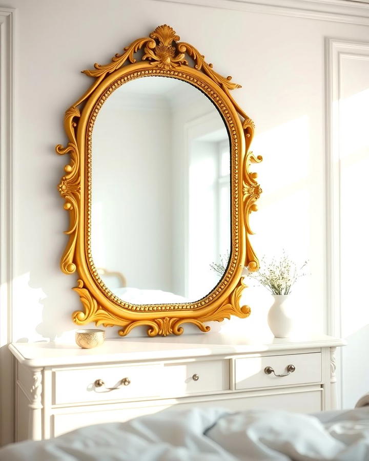 Gold Framed Mirrors - 25 White and Gold Bedroom Ideas