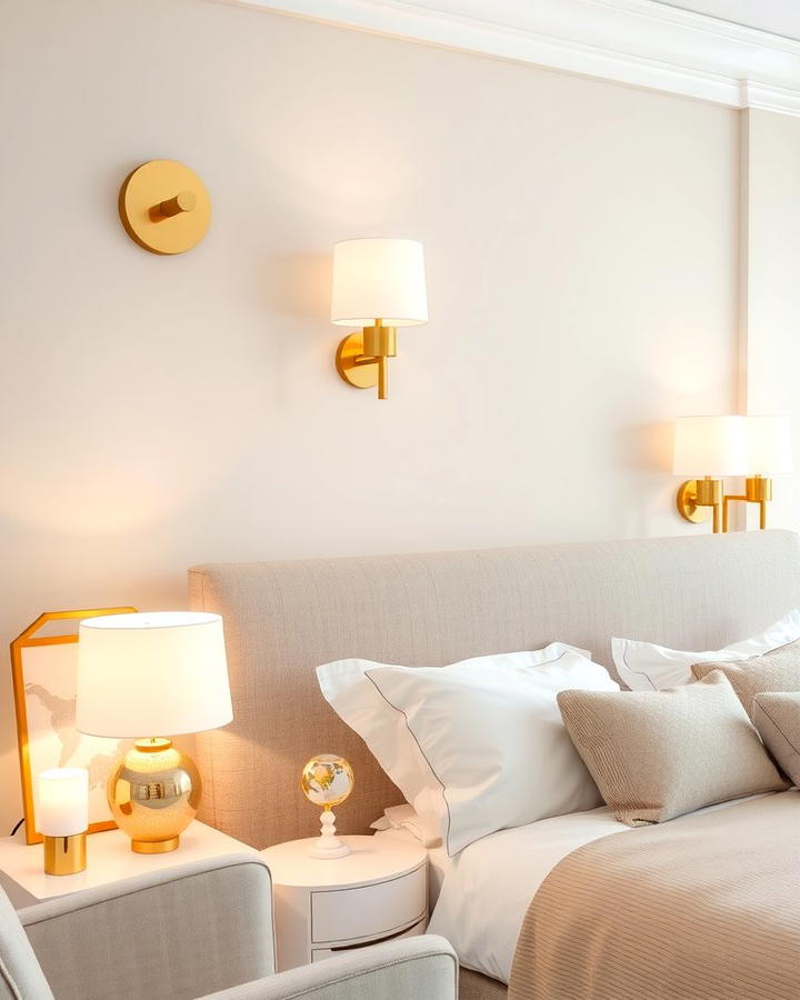 Gold and White Lighting Fixtures - 25 White and Gold Bedroom Ideas