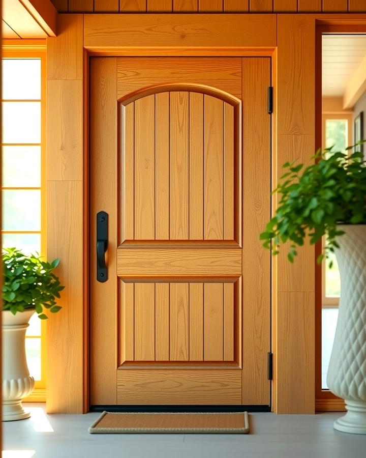 Golden Oak Radiance - 25 Stained Front Door Ideas