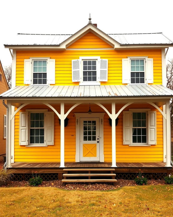 Golden Yellow Farmhouse Appeal - 25 Yellow Exterior Home Ideas