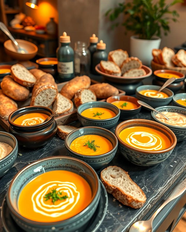 Gourmet Soup and Bread Station - 25 Wedding Buffet Ideas