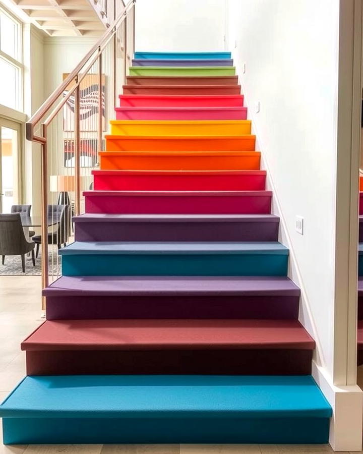 Gradient Color Steps - 25 Painted Stair Ideas