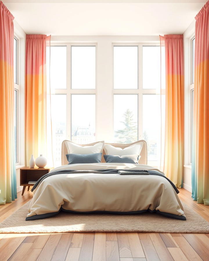 Gradient Curtains - 25 Rainbow Bedroom Ideas