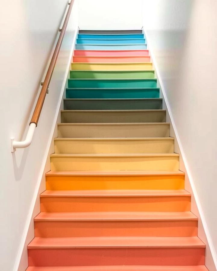 Gradient Ombre Effect - 25 Stair Riser Ideas