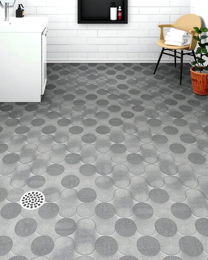 Gradient Penny Tile Design - 25 Penny Tile Bathroom Floor Ideas