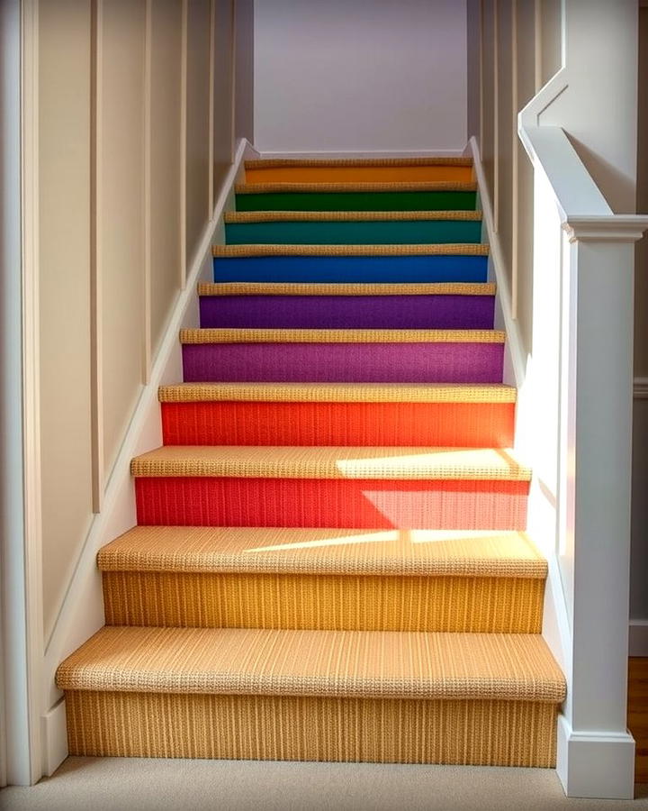 Gradient Rainbow Design - 25 Stair Riser Ideas