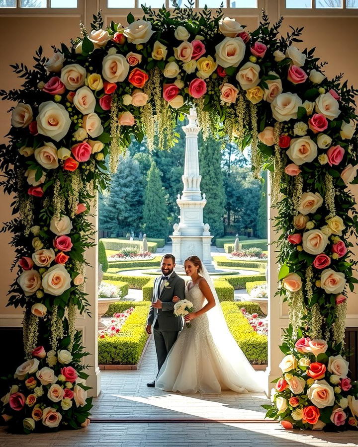 Grand Floral Archway - 25 Wedding Entrance Ideas