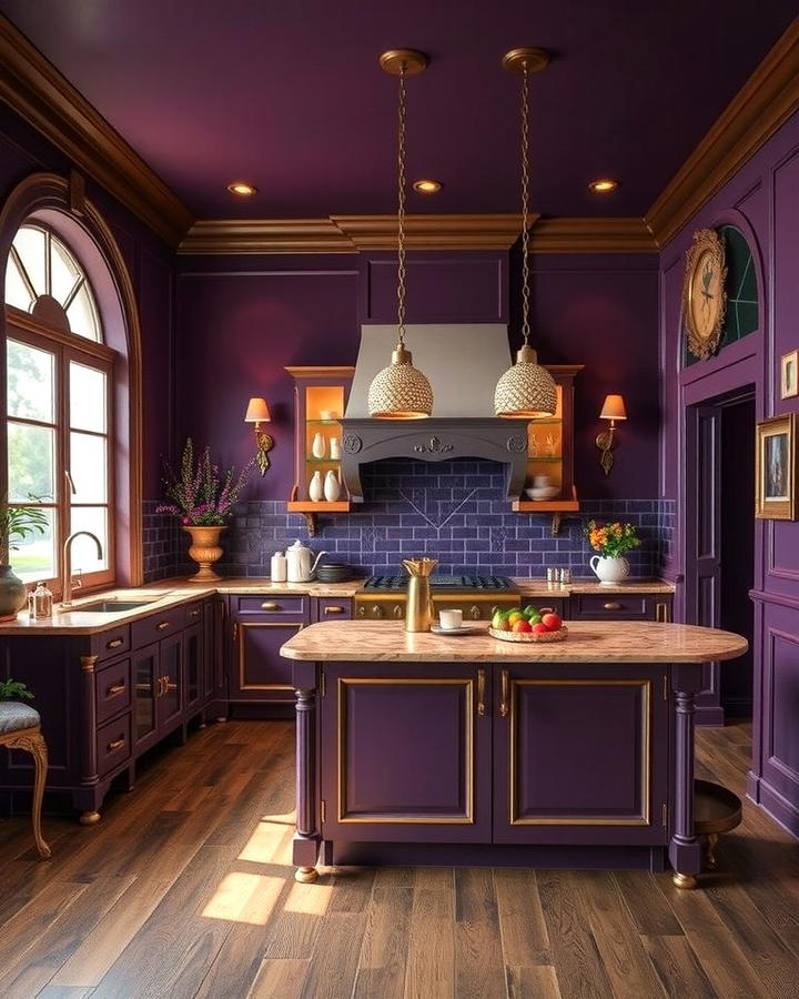 Grape Colored Walls - 25 Purple Kitchen Ideas