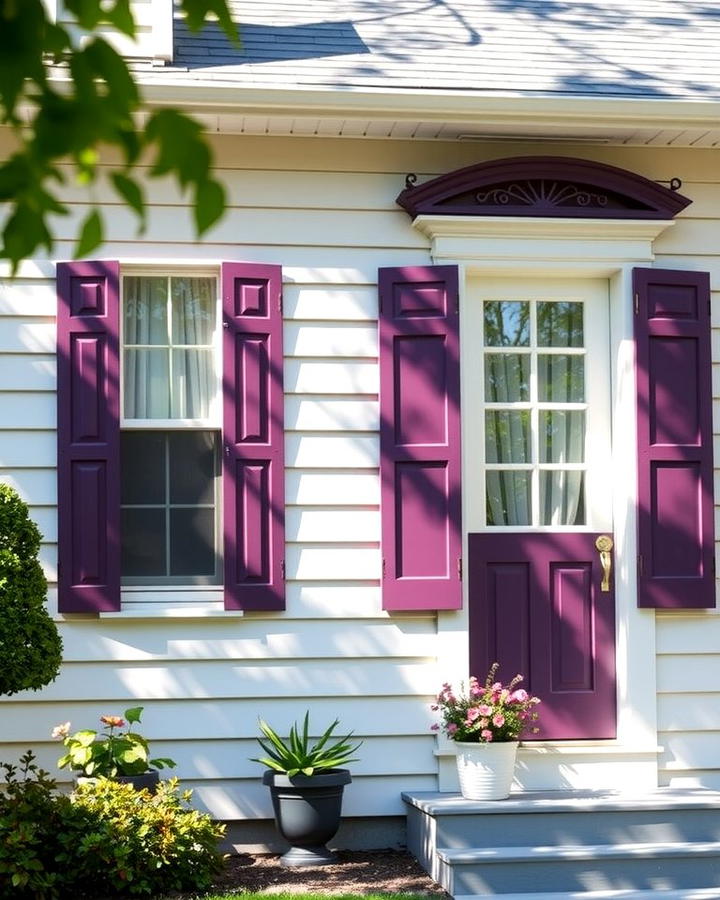 Grape Inspired Shutters - 25 Purple House Exterior Ideas