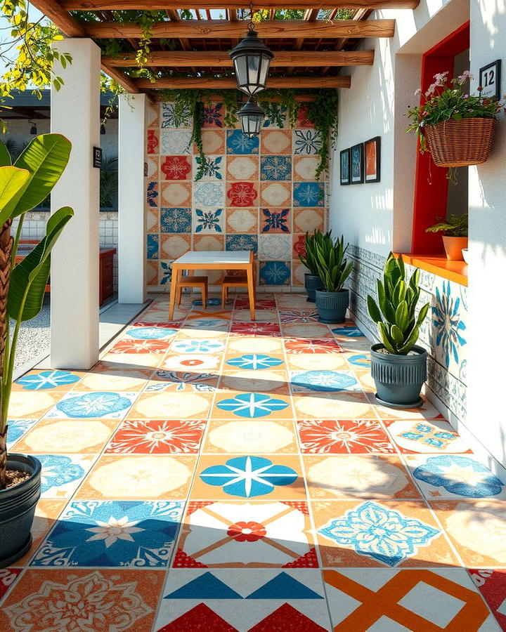 Graphic Printed Tiles - 25 patio tile ideas