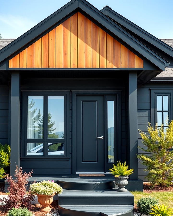 Graphite Black Sophistication - 25 Paint Colors for a Modern Black House With Cedar Accents