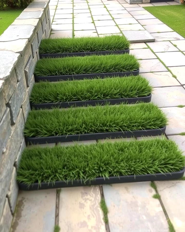 Grass Tufted Steps - 25 Patio Steps Ideas