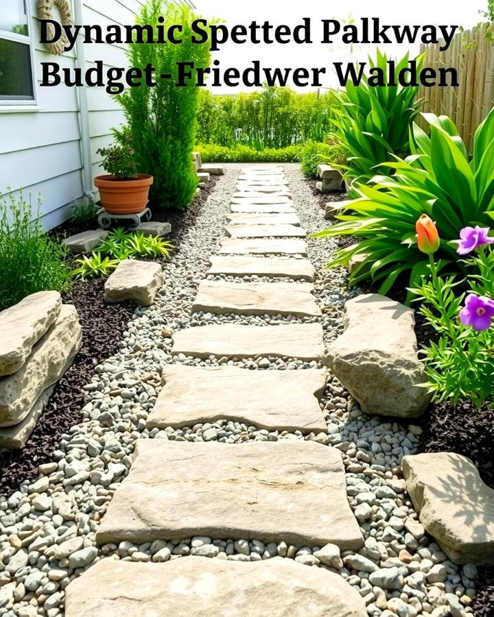 Gravel and Stone Combo - 30 Stepping Stone Walkway Ideas