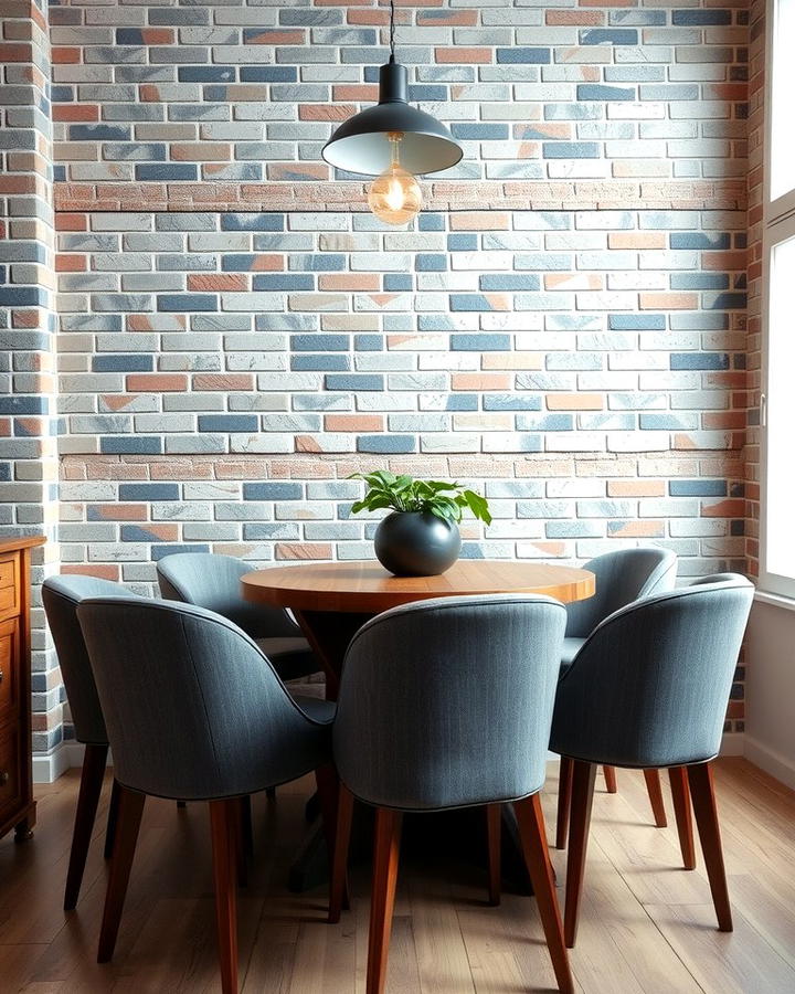 Gray Brick Walls - 30 Gray Dining Room Ideas