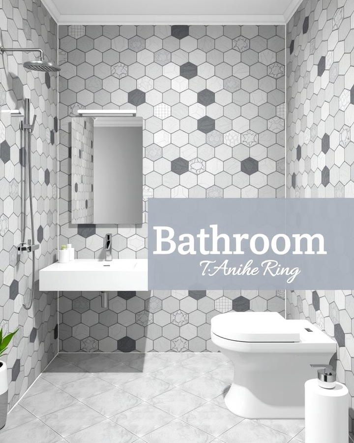 Gray Hexagon Tiles for a Modern Twist - 30 Gray Floor Bathroom Ideas