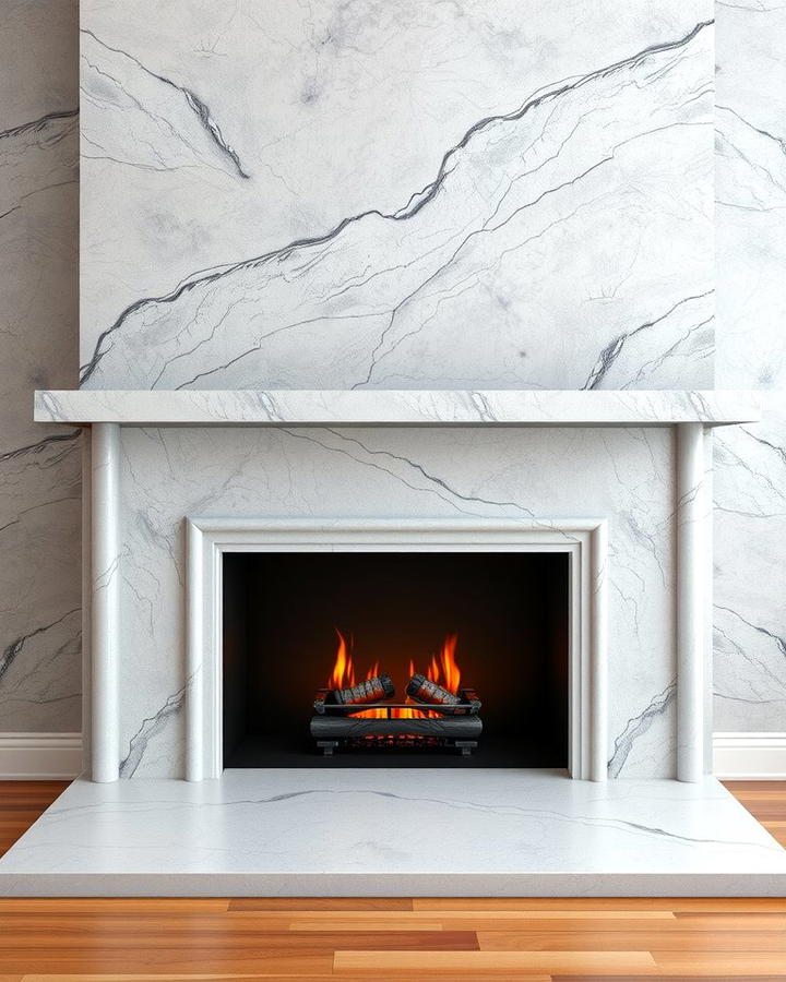 Gray Quartz for a Neutral Palette - 25 Quartz Fireplace Surround Ideas