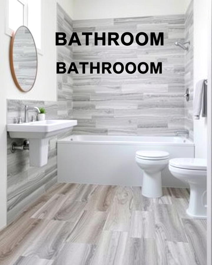 Gray Vinyl Flooring for Budget Friendly Style - 30 Gray Floor Bathroom Ideas