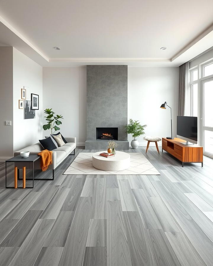 Gray Washed Wood Floors - 25 Wood Floor Design Ideas