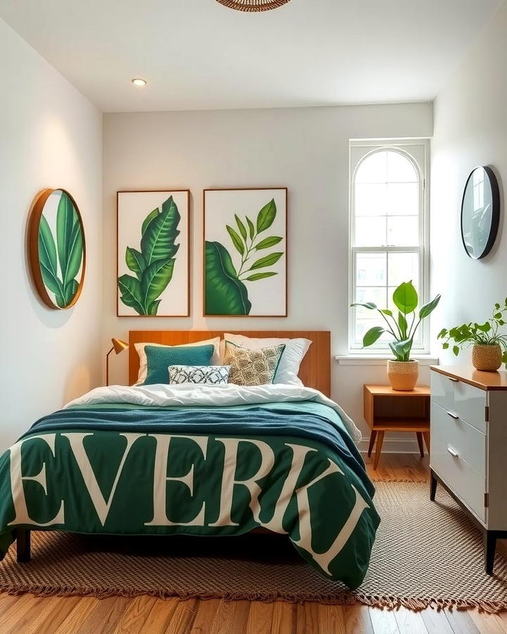 Green Artwork for a Creative Flair - 30 Green Bedroom Ideas