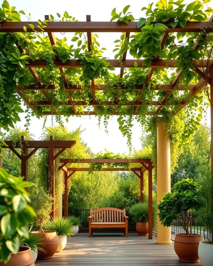 Green Roofing with Plants - 25 Pergola Roof Ideas