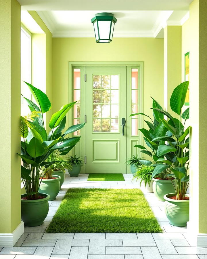 Green Themed Entryways - 25 Plant Room Ideas