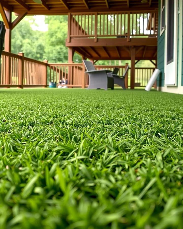 Green Turf Flooring - 25 Under Deck Landscaping Ideas