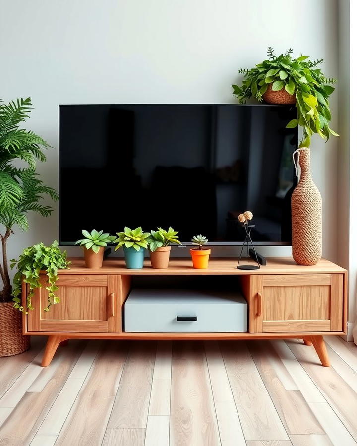 Greenery Addition - 25 Tv Console Decor Ideas