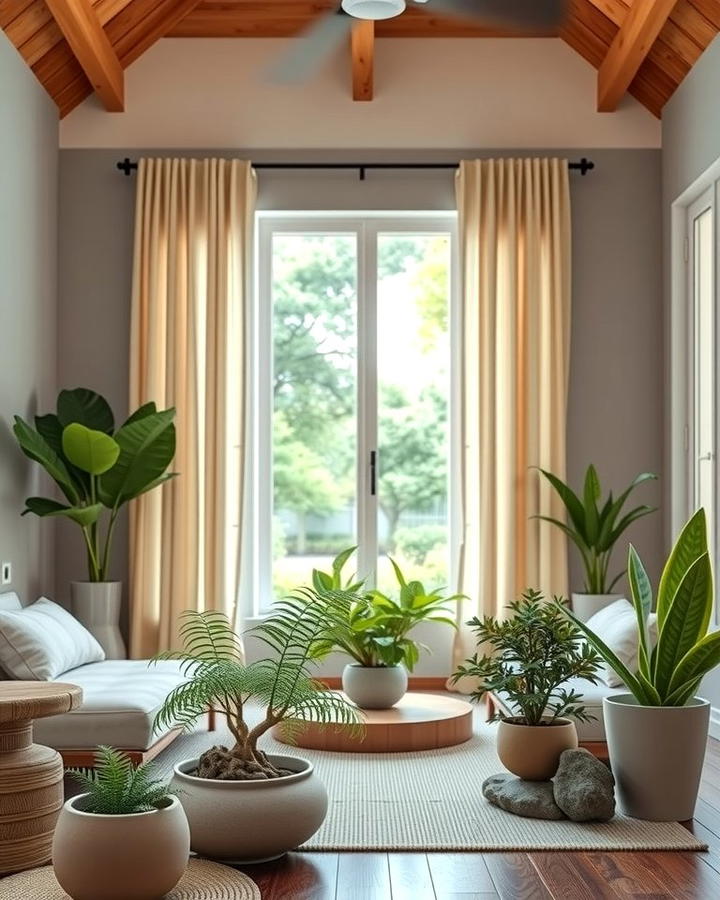 Greenery and Indoor Plants - 30 Zen Living Room Ideas