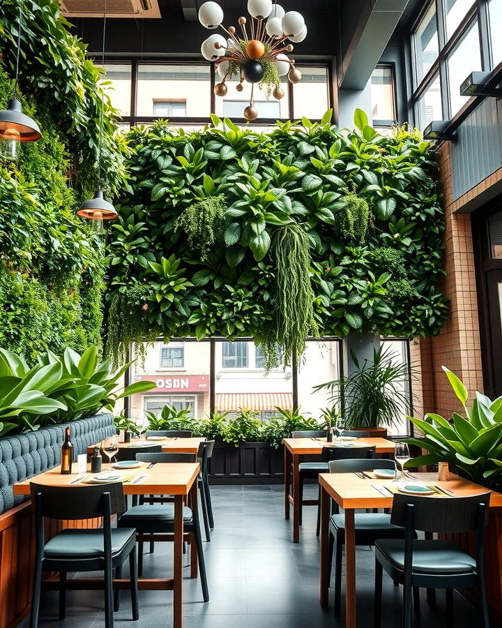 Greenery and Living Walls for Freshness - 25 Restaurant Interior Design Ideas