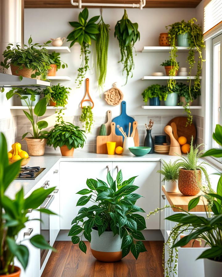 Greenery and Plants - 25 Organic Kitchen Design Ideas