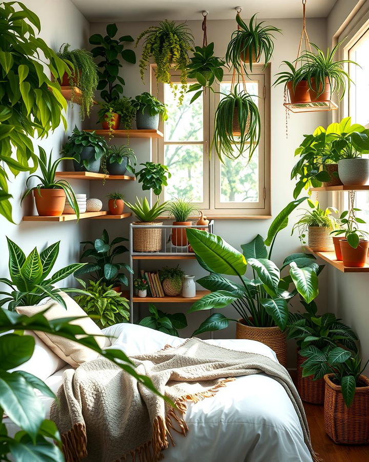 Greenery and Potted Plants - 30 Forest Themed Bedroom Ideas