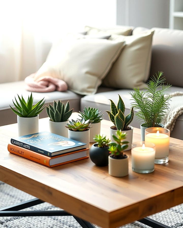 Greenery and Potted Plants - 25 Sofa Table Decor Ideas