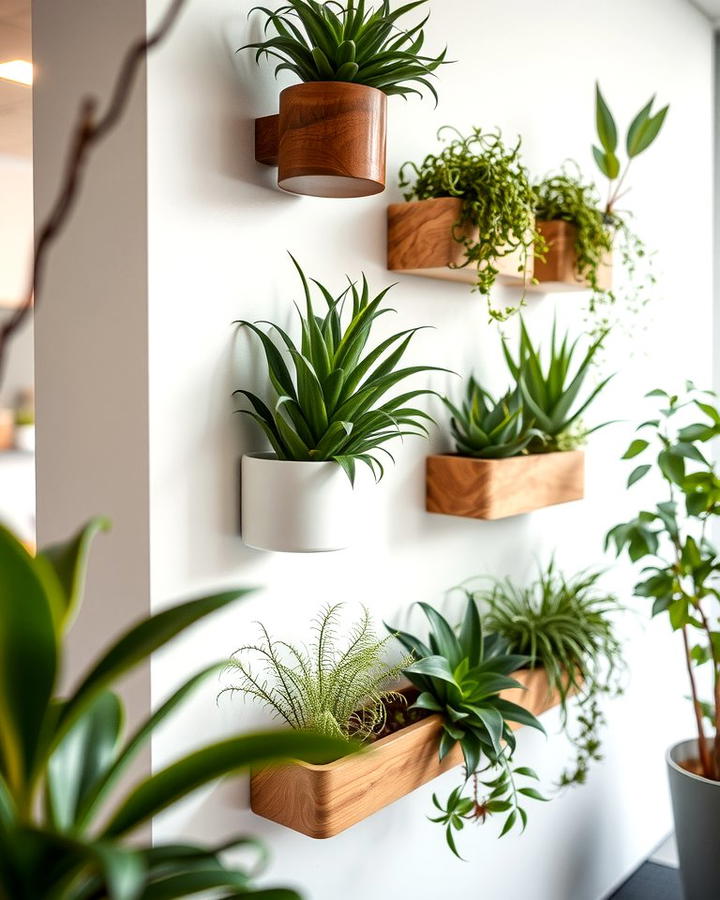 Greenery with Wall Planters - 25 Office Wall Decor Ideas