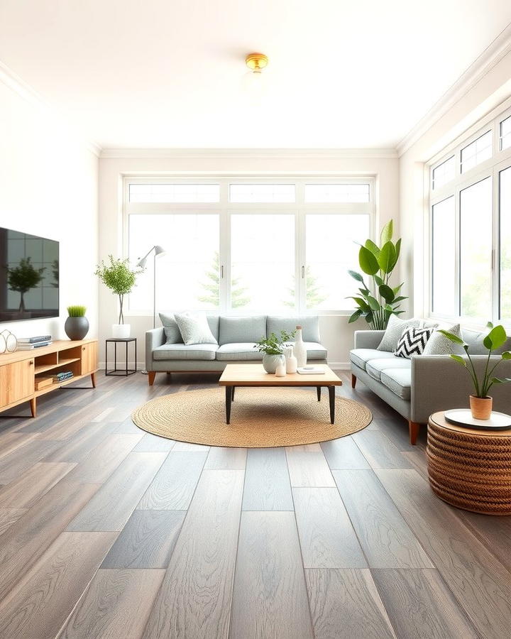 Grey Bamboo Flooring for Eco Friendly Style - 30 grey flooring living room ideas