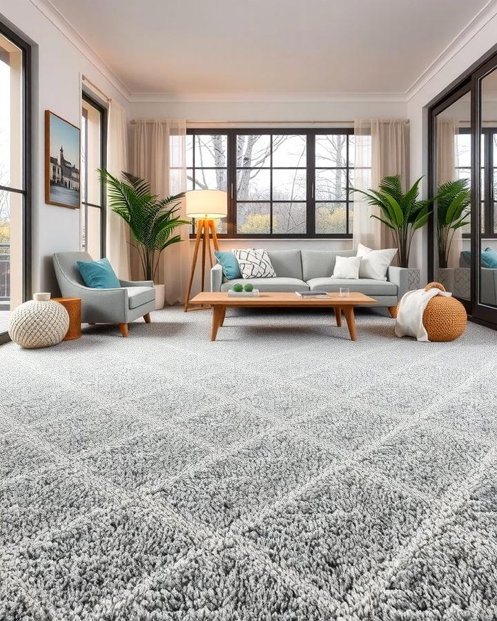 Grey Carpeting for Warmth and Comfort - 30 grey flooring living room ideas