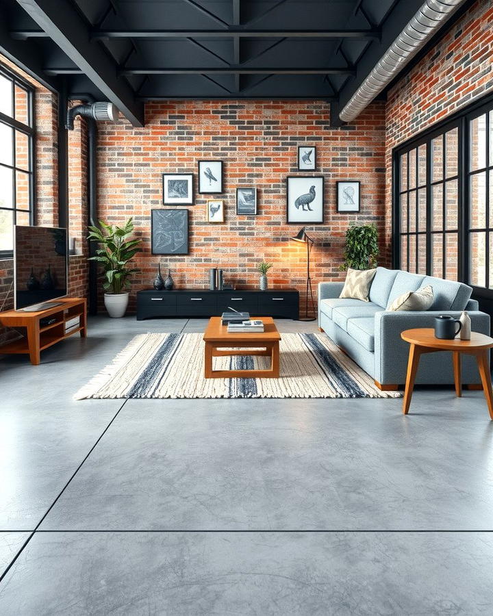 Grey Concrete Flooring for an Industrial Vibe - 30 grey flooring living room ideas