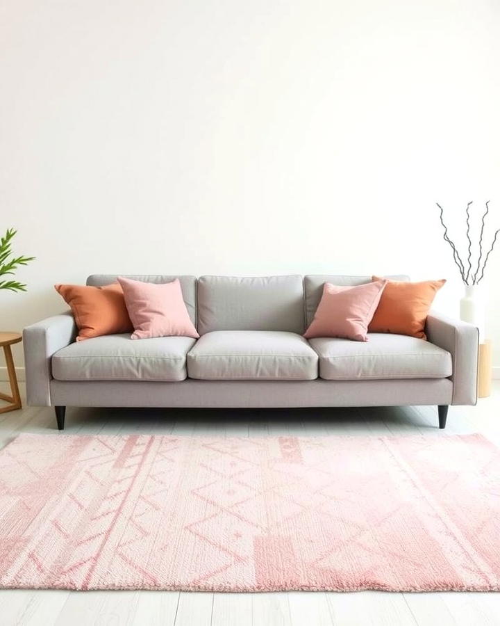 Grey Sofa with Pink Throw Pillows - 25 Pink and Grey Living Room Ideas